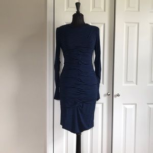 Nicole Miller Long Sleeved Ruched Dress